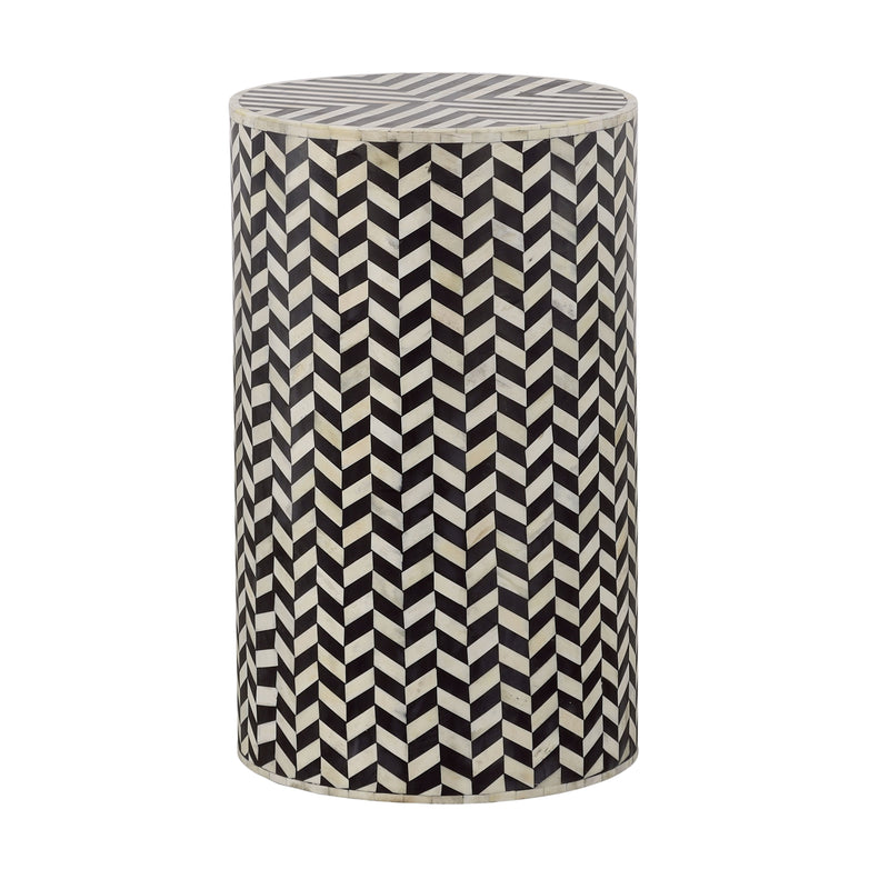 Obsidian - Accent Table - Black / Bone White