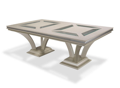 Hollywood Swank - Rectangular Dining Table - Pearl Caviar.