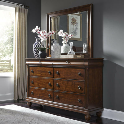 Rustic Traditions - Dresser & Mirror - Dark Brown