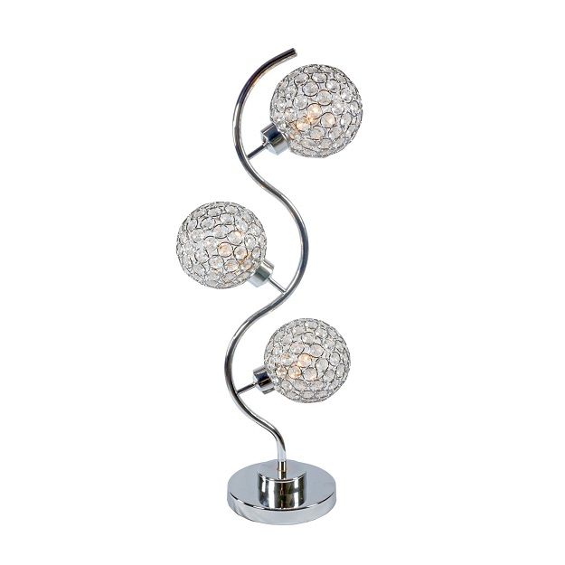 Crystal Globe - Table Lamp - Pearl Silver - Grand Furniture GA