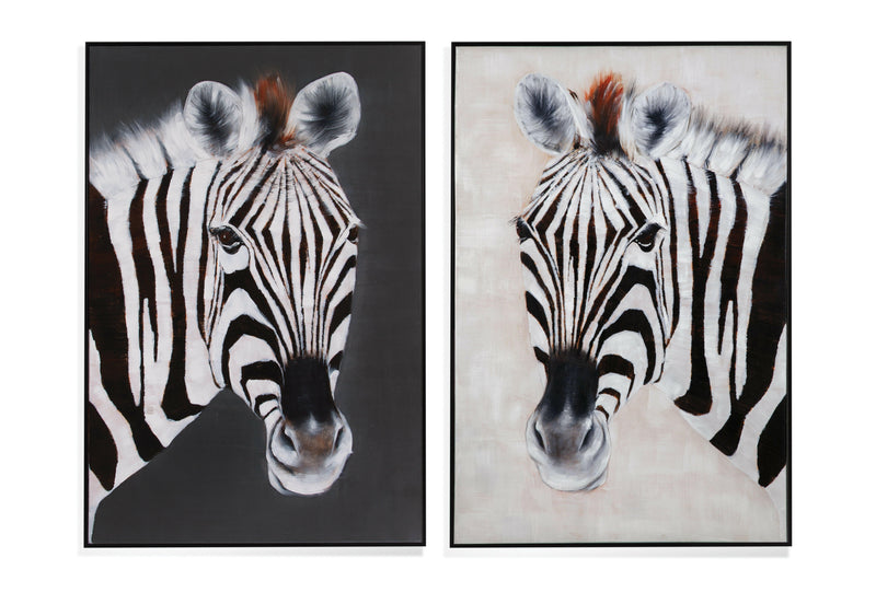 Zebra Positive And Negative - Canvas Art (Set of 2) - Black - Canvas Art Sets - Grand Furniture GA