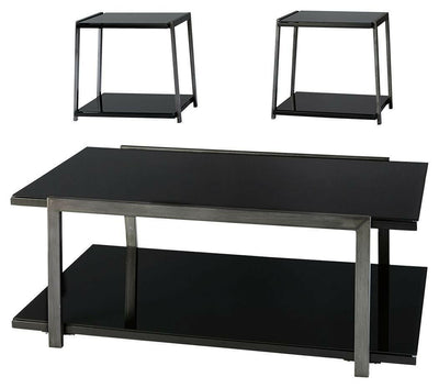 Rollynx - Black - Occasional Table Set (Set of 3).