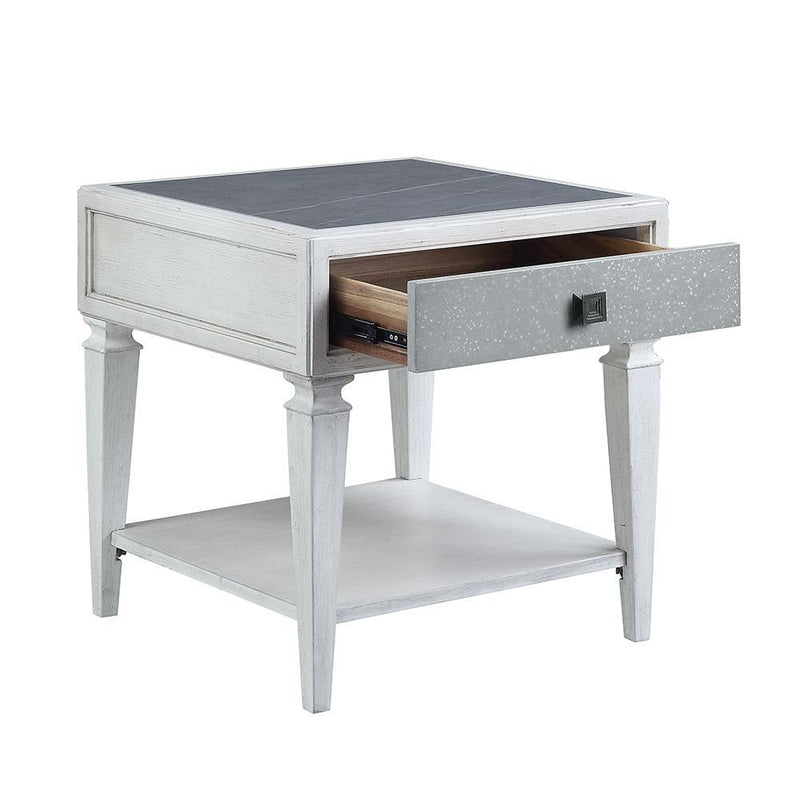 Katia - End Table - Rustic Gray & Weathered White Finish - Grand Furniture GA