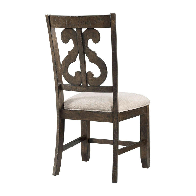 Stone - Wooden Swirl Back Side Chair (Set of 2) - Chair Sets - Grand Furniture GA