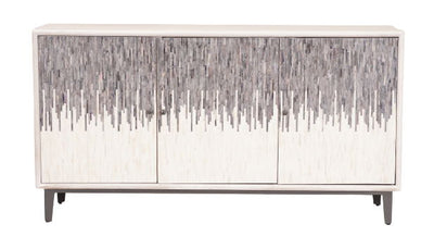 Pascal - Three Door Credenza - Kai Gray / White Bone Inlay