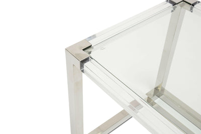 State St. - Square End Table - Stainless Steel.