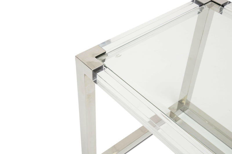 State St. - Square End Table - Stainless Steel.