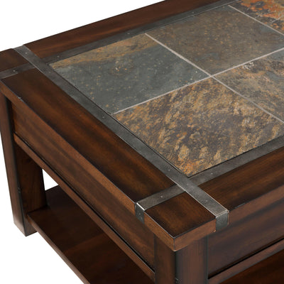 Roanoke - Rectangular Sofa Table - Cherry And Slate.