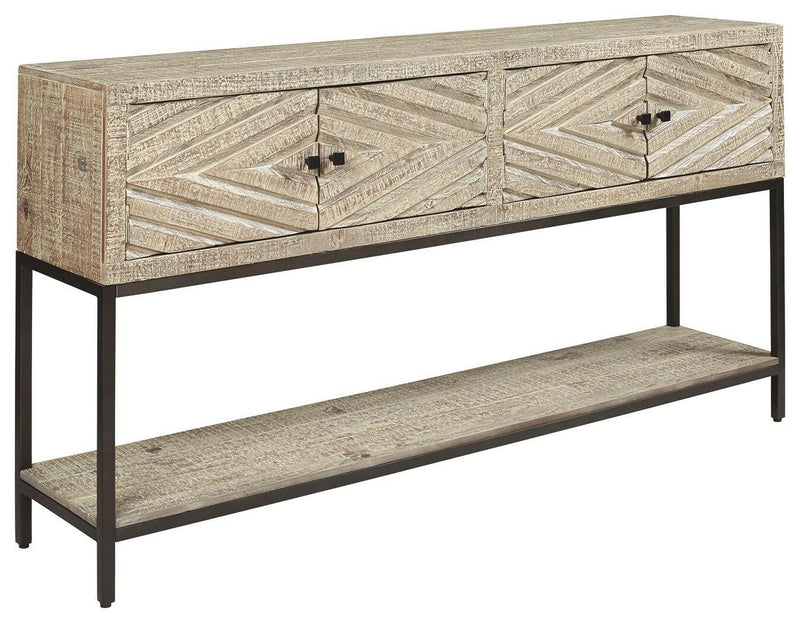 Roanley - Distressed White - Console Sofa Table.