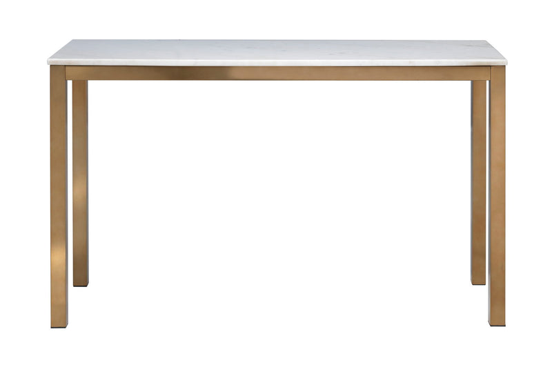 Lesha - Marble Top Console Table (2 Cartons) - Avalon Gold / White Marble