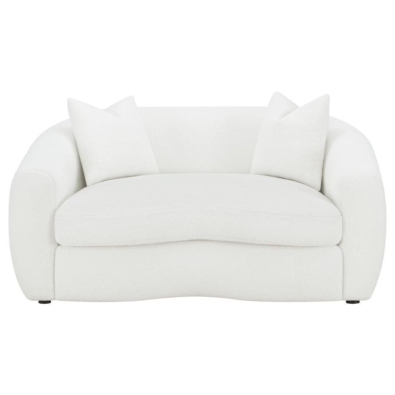 Isabella - Faux Sheepskin Upholstered Loveseat Natural - Ivory