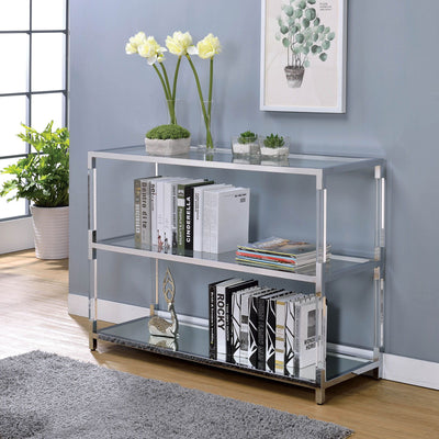 Ludvig - Sofa Table - Chrome / Clear - Grand Furniture GA