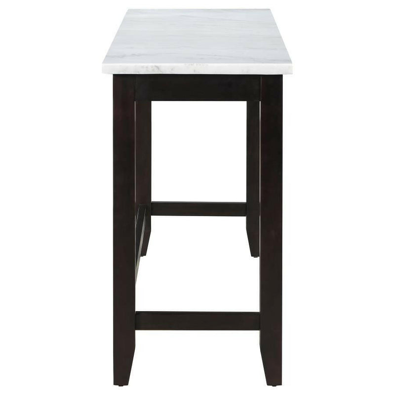 Toby - Rectangular Marble Top Counter Height Table - Espresso and White.