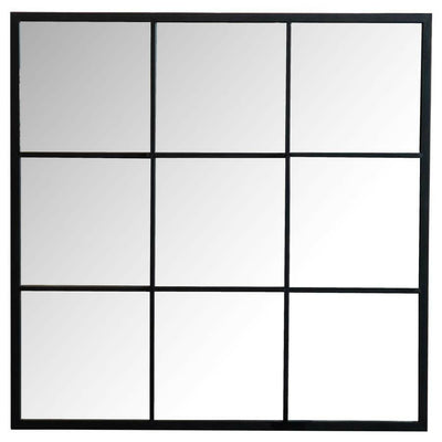 Quetzal - Square Window Pane Wall Mirror - Black - Grand Furniture GA