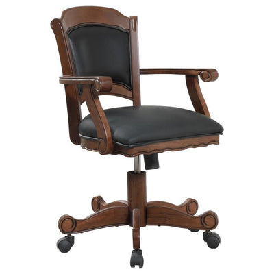 Turk - Game Chair With Casters - Black and Tobacco.