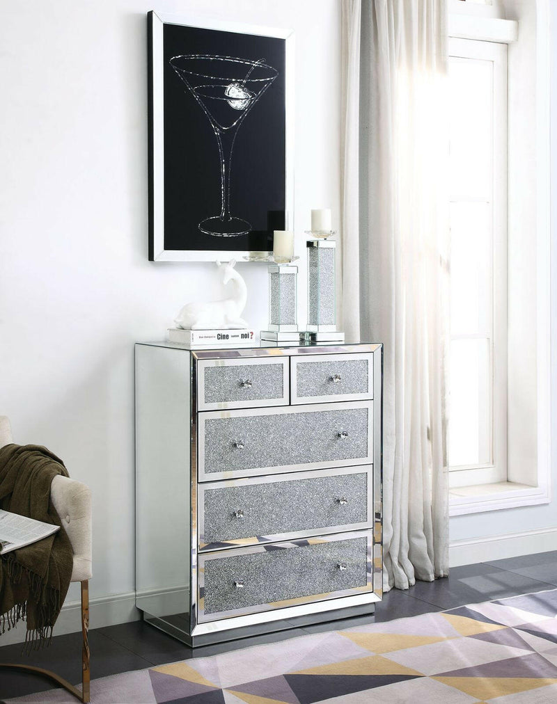 Rekha - Chest - Mirrored & Faux Crystals - Grand Furniture GA