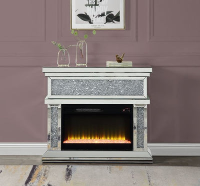 Noralie - Fireplace - Mirrored - Wood - 36".