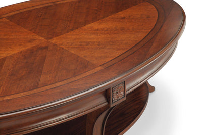 Winslet - Oval Cocktail Table (With Casters) - Cherry.