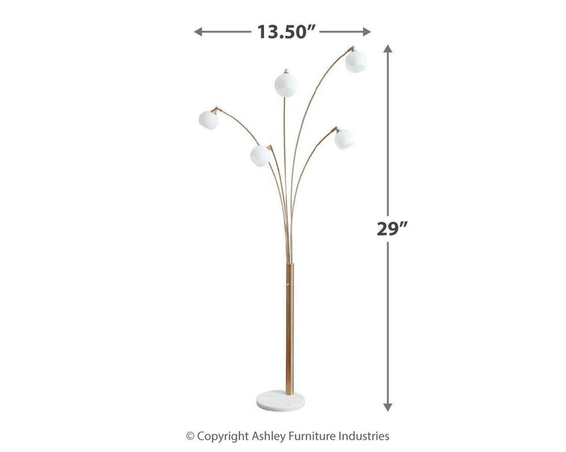 Taliya - Champagne / White - Metal Arc Lamp.