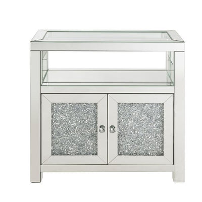 Noralie - Cabinet - Clear Glass, Mirroed & Faux Diamonds