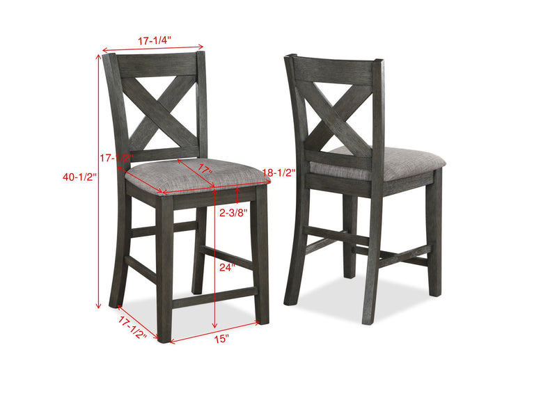 Rufus - Counter Height Chair (Set of 2) - Gray - Grand Furniture GA