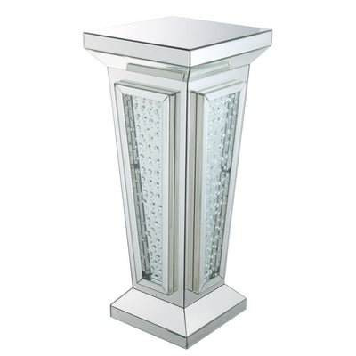 Nysa - Pedestal Stand - Mirrored & Faux Crystals - 36".