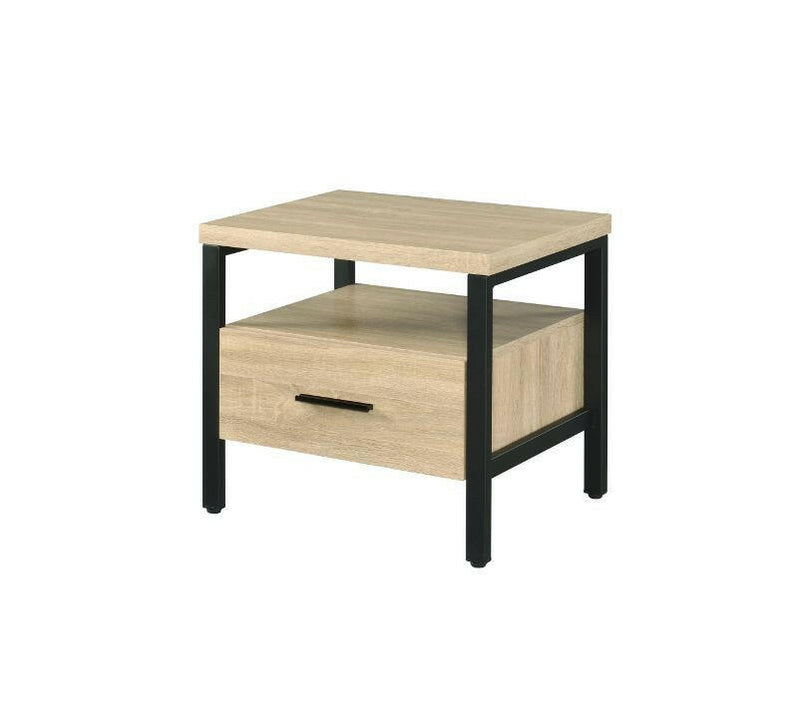 Yawan - Accent Table - Oak & Black Finish - Grand Furniture GA