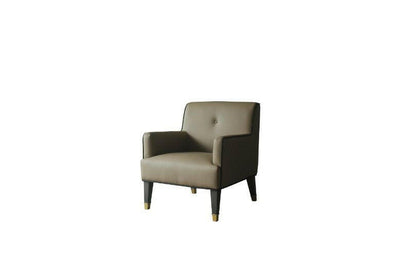 House - Beatrice Accent Chair - Tan PU & Charcoal Finish - Grand Furniture GA