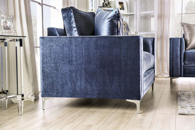 Jodie - Sofa - Satin Blue / Silver - Grand Furniture GA