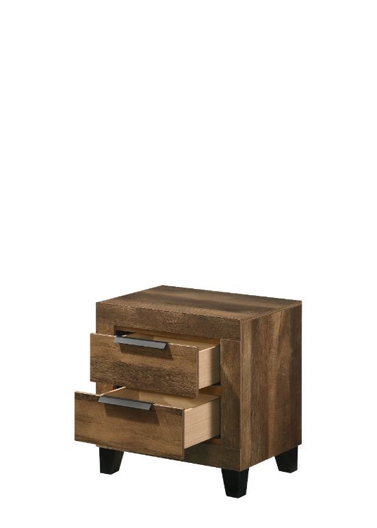 Morales - Nightstand - Rustic Oak Finish - Grand Furniture GA