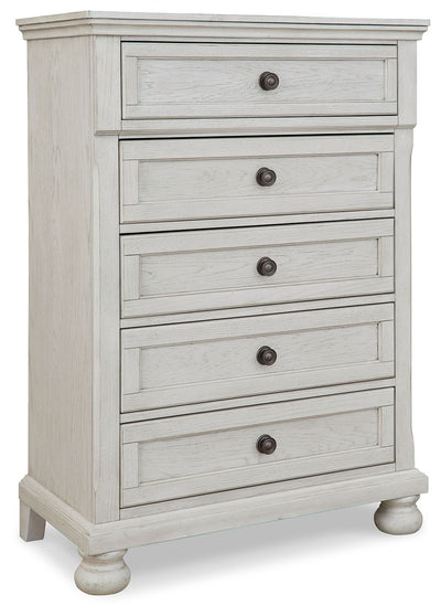 Robbinsdale - Antique White - Five Drawer Chest - Youth.