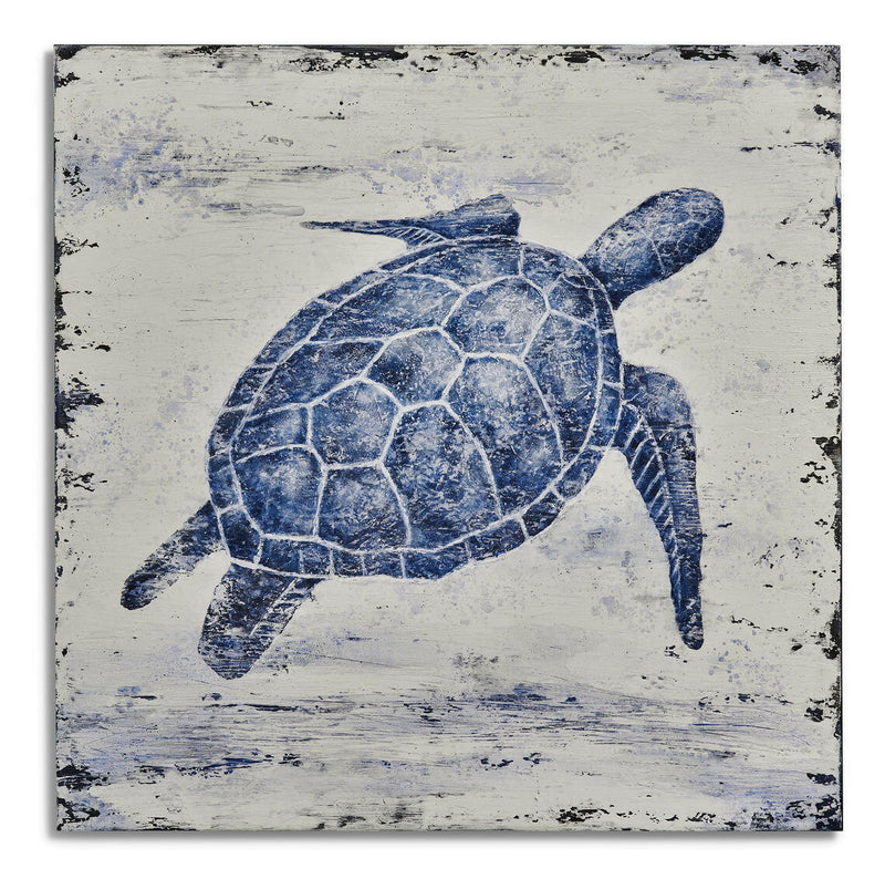 Sea Turtle - Canvas Art - Blue - Canvas Art - Grand Furniture GA