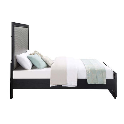 Nicola - Ek Bed - Silver PU & Black Finish - Grand Furniture GA