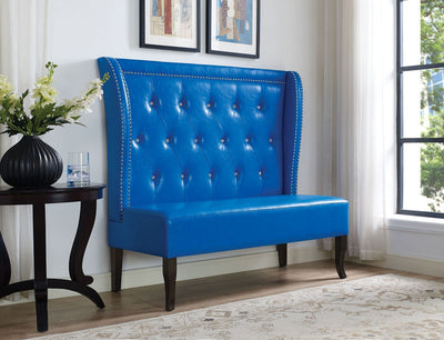 Oliana - Settee - Blue PU - Grand Furniture GA