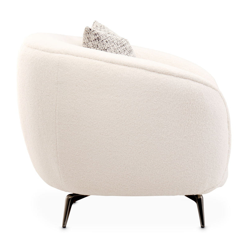 Noir Boucle - Accent Chair - Marshmallow/Black Nickel