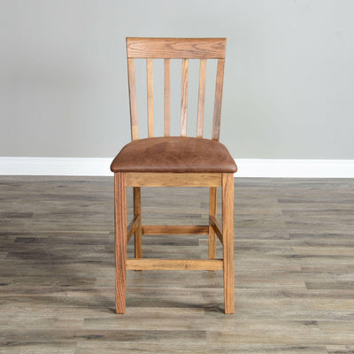 Sedona - Slatback Barstool With Wood Seat - Rustic Oak - Bar Height (28"-30") - Grand Furniture GA