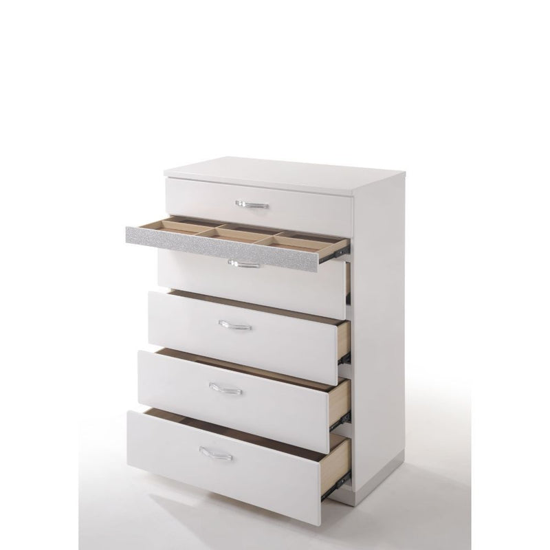 Naima II - Chest - White High Gloss - Grand Furniture GA