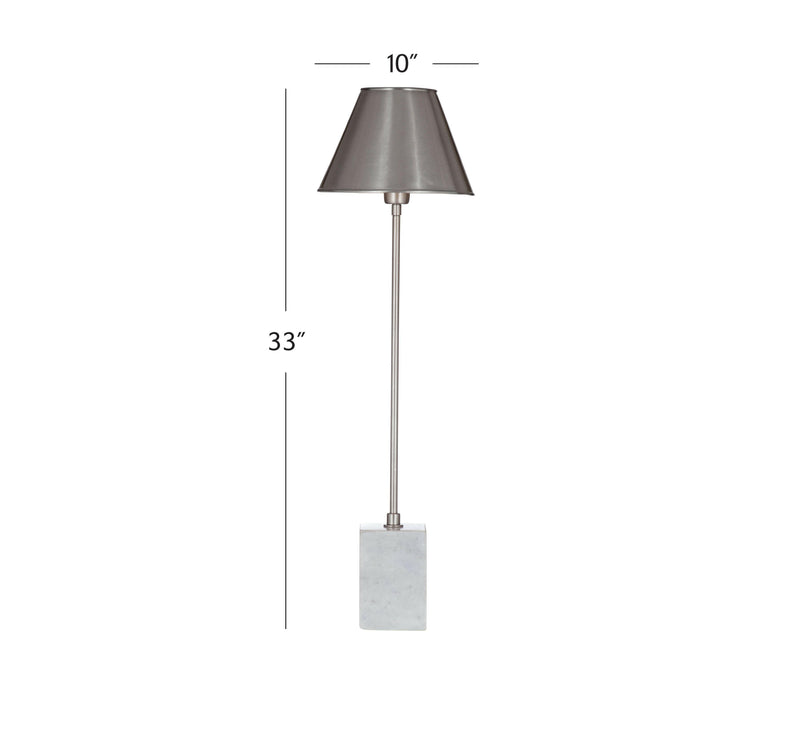 Silver - Table Lamp - White - Table Lamps - Grand Furniture GA