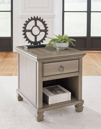 Lexorne - Gray - Rectangular End Table