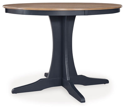 Landocken - Brown / Blue - Round Dining Room Table.