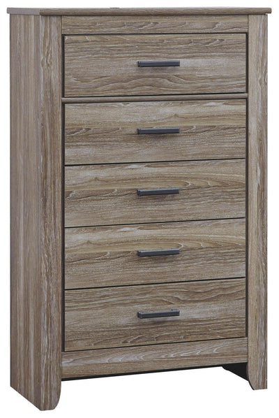 Zelen - Warm Gray - Five Drawer Chest - Grand Furniture GA