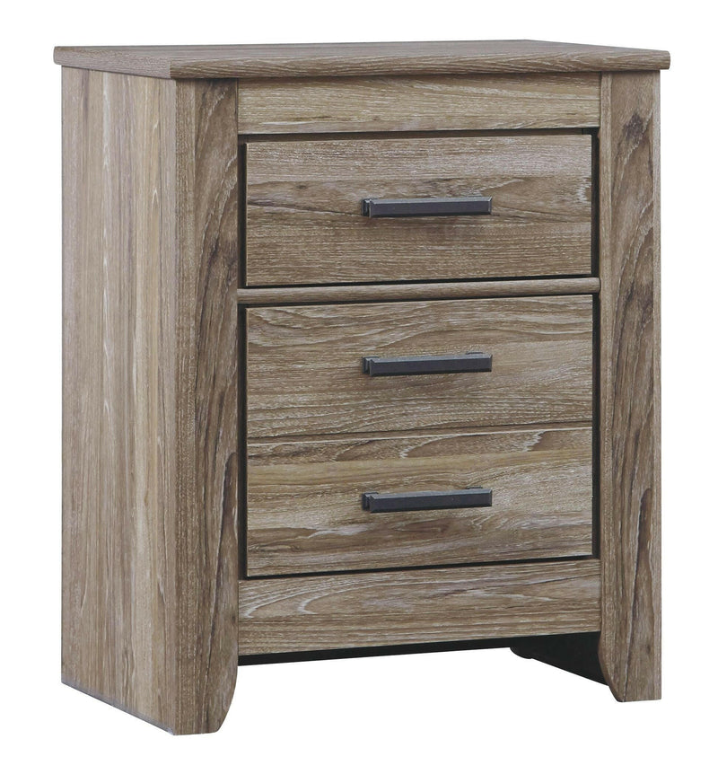 Zelen - Warm Gray - Two Drawer Night Stand - Grand Furniture GA