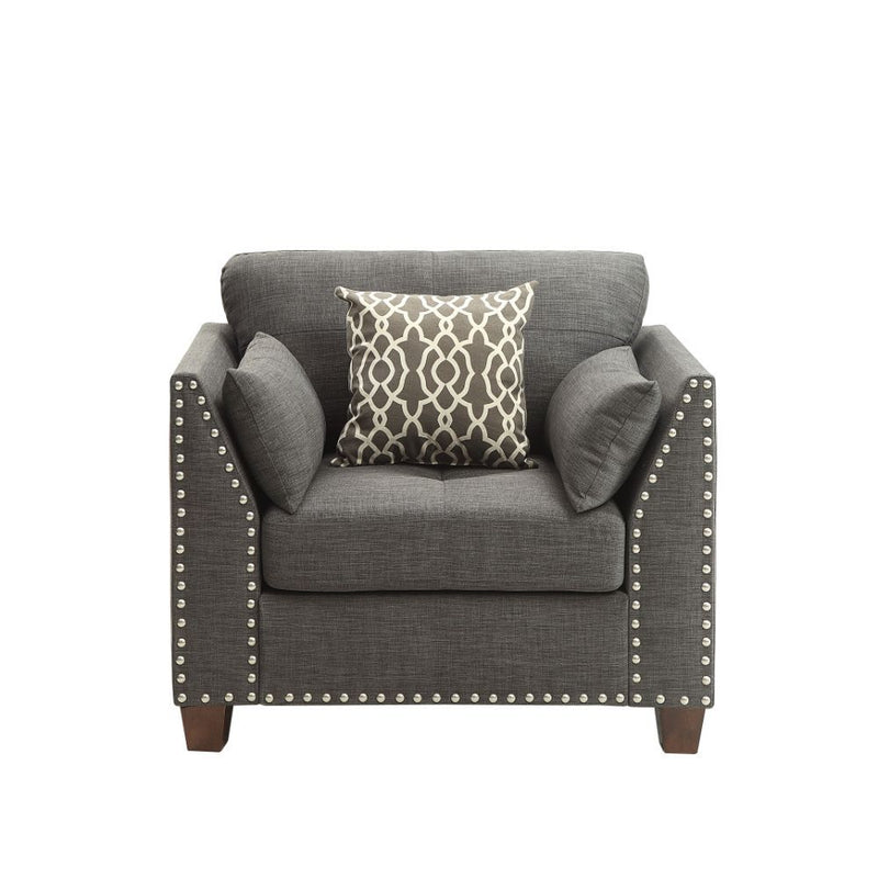 Laurissa - Chair - Light Charcoal Linen - Grand Furniture GA