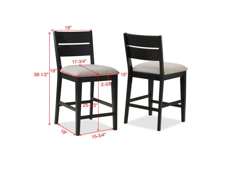 Mathis - Counter Height Chair (Set of 2) - Black - Grand Furniture GA