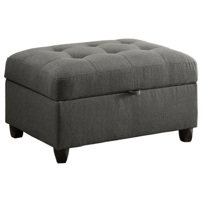 Stonenesse - Tufted Storage Ottoman - Gray - Storage Ottomans - Grand Furniture GA