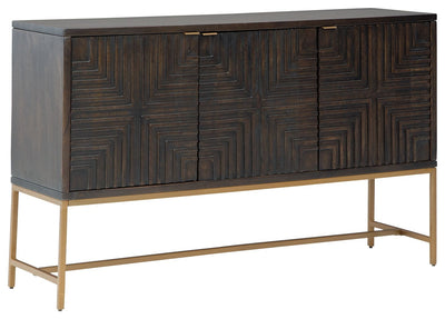 Elinmore - Brown / Gold Finish - Accent Cabinet.