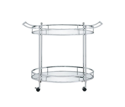 Jinx - Serving Cart - Clear Glass & Chrome Finish - Grand Furniture GA