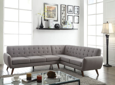Essick - Sectional Sofa - Light Gray Linen.