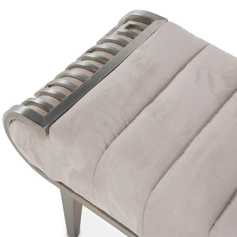 Roxbury Park - Tufted Bench - Stainless Steel.