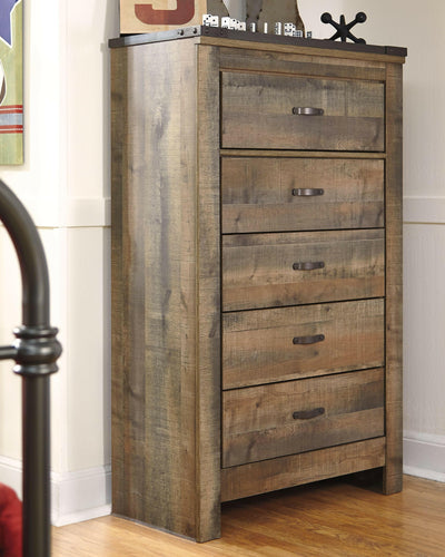 Trinell - Brown - Five Drawer Chest.